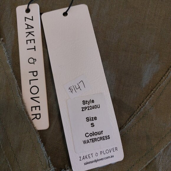 NWT Zaket & Plover 100% Linen Shirt - Picture 8 of 13